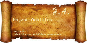 Hajzer Achilles névjegykártya
